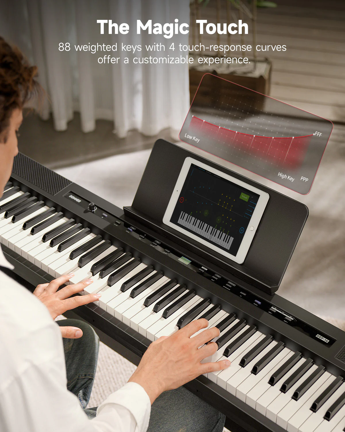 Donner DEP-16 Weighted Digital Piano with Dual-mode Bluetooth - Image 14