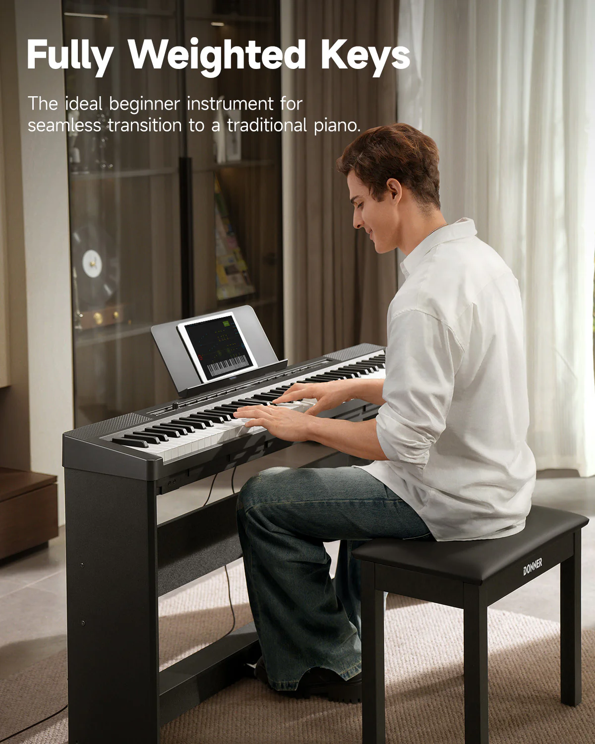 Donner DEP-16 Weighted Digital Piano with Dual-mode Bluetooth - Image 21