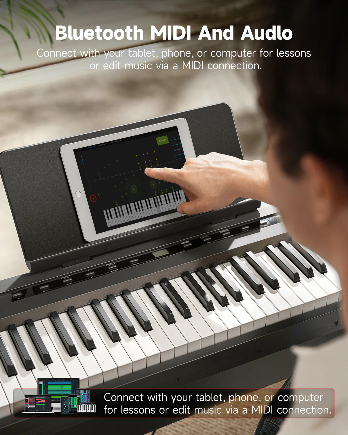 Donner DEP-16 Weighted Digital Piano with Dual-mode Bluetooth - Image 25