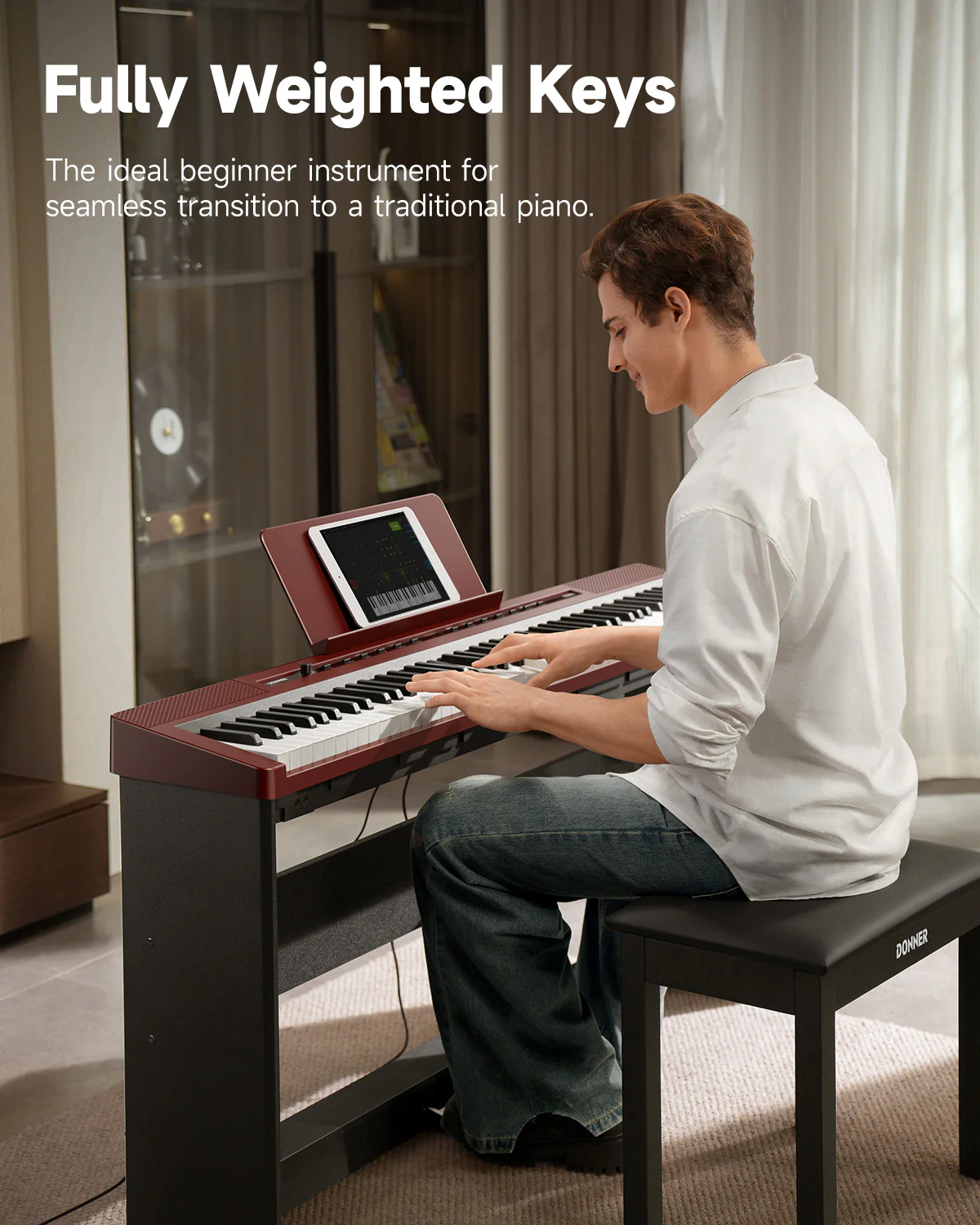 Donner DEP-16 Weighted Digital Piano with Dual-mode Bluetooth - Image 29