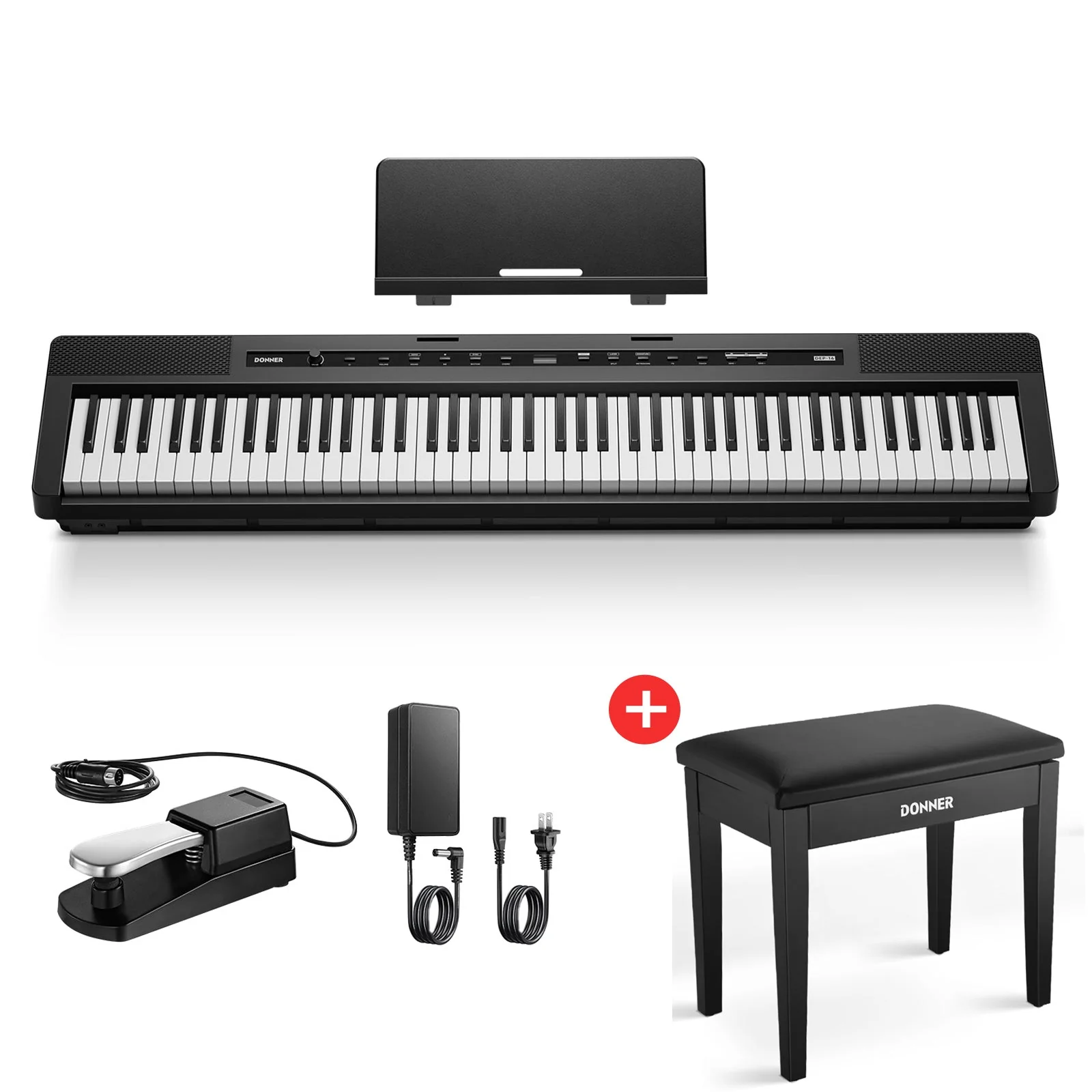 Donner DEP-16 Weighted Digital Piano with Dual-mode Bluetooth - Image 3
