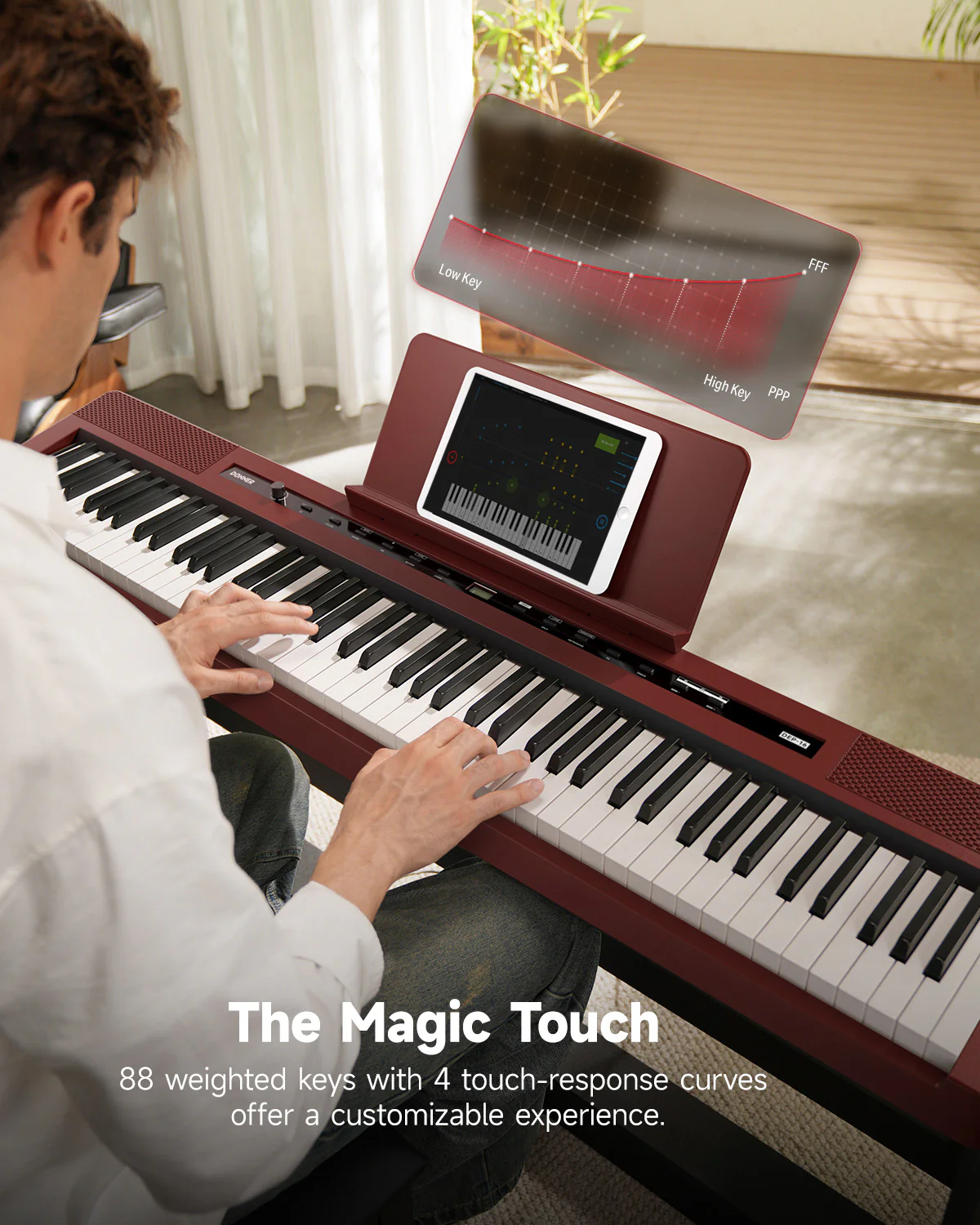 Donner DEP-16 Weighted Digital Piano with Dual-mode Bluetooth - Image 30