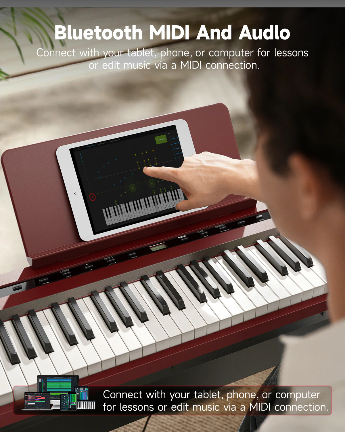 Donner DEP-16 Weighted Digital Piano with Dual-mode Bluetooth - Image 34