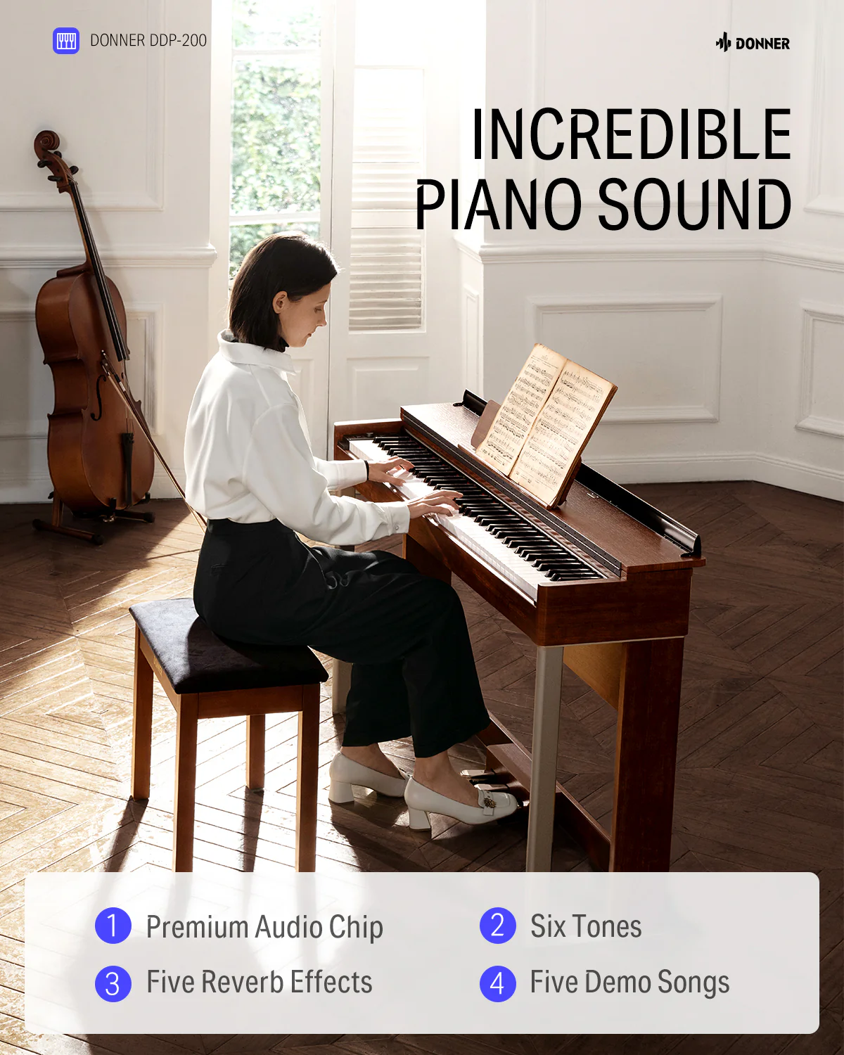 Donner DDP-200 Graded Hammer Action Digital Piano - Image 21