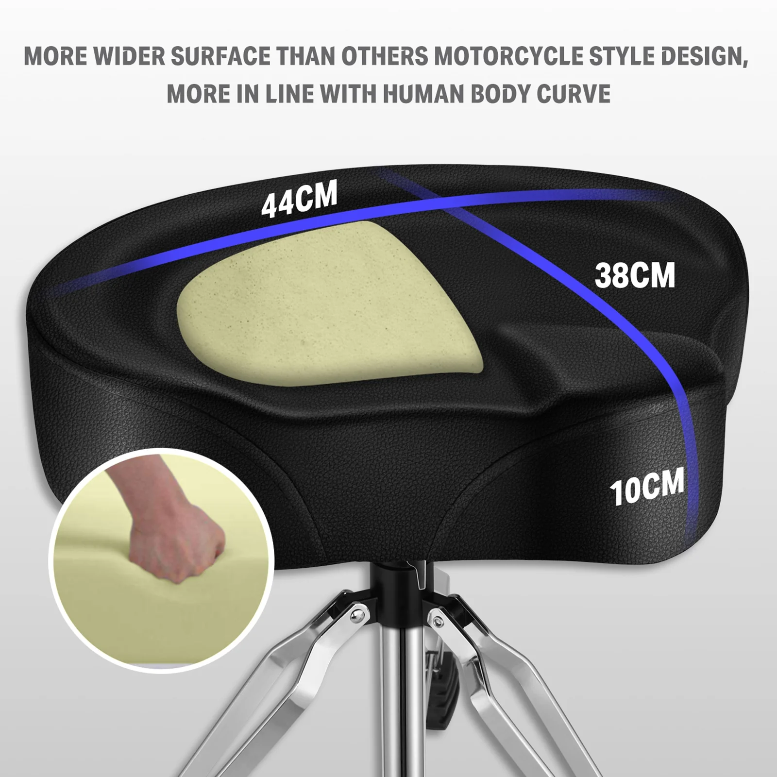 Donner Adjustable Cushioned Saddle Drum Throne - Image 3