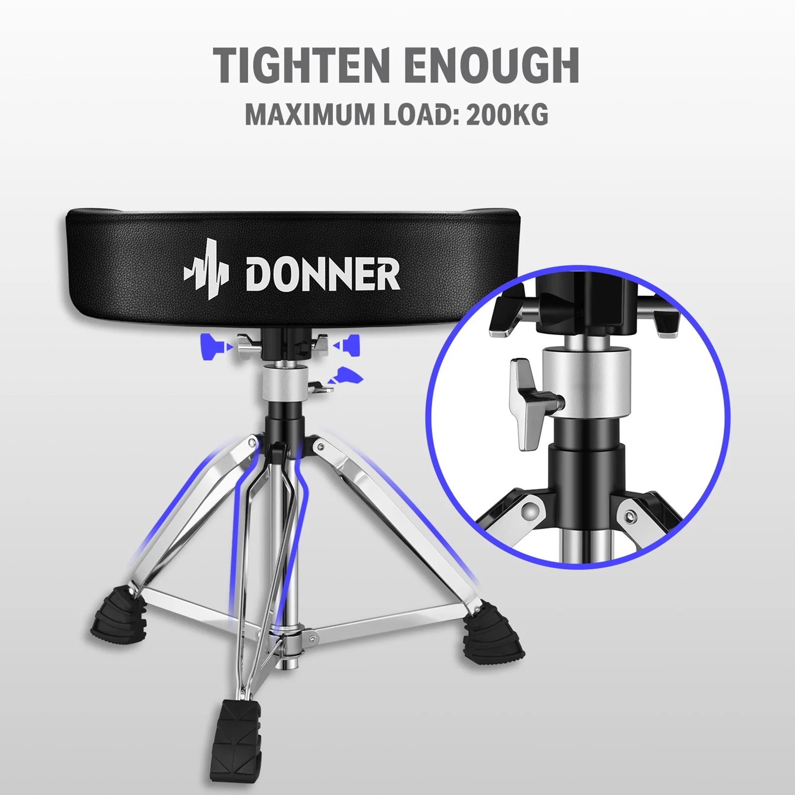 Donner Adjustable Cushioned Saddle Drum Throne - Image 4