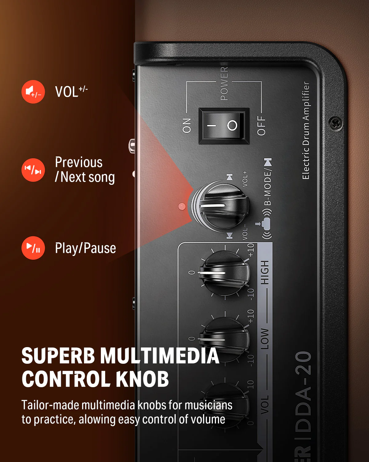 Donner DDA-20 Electric Drum Amplifier - Image 4