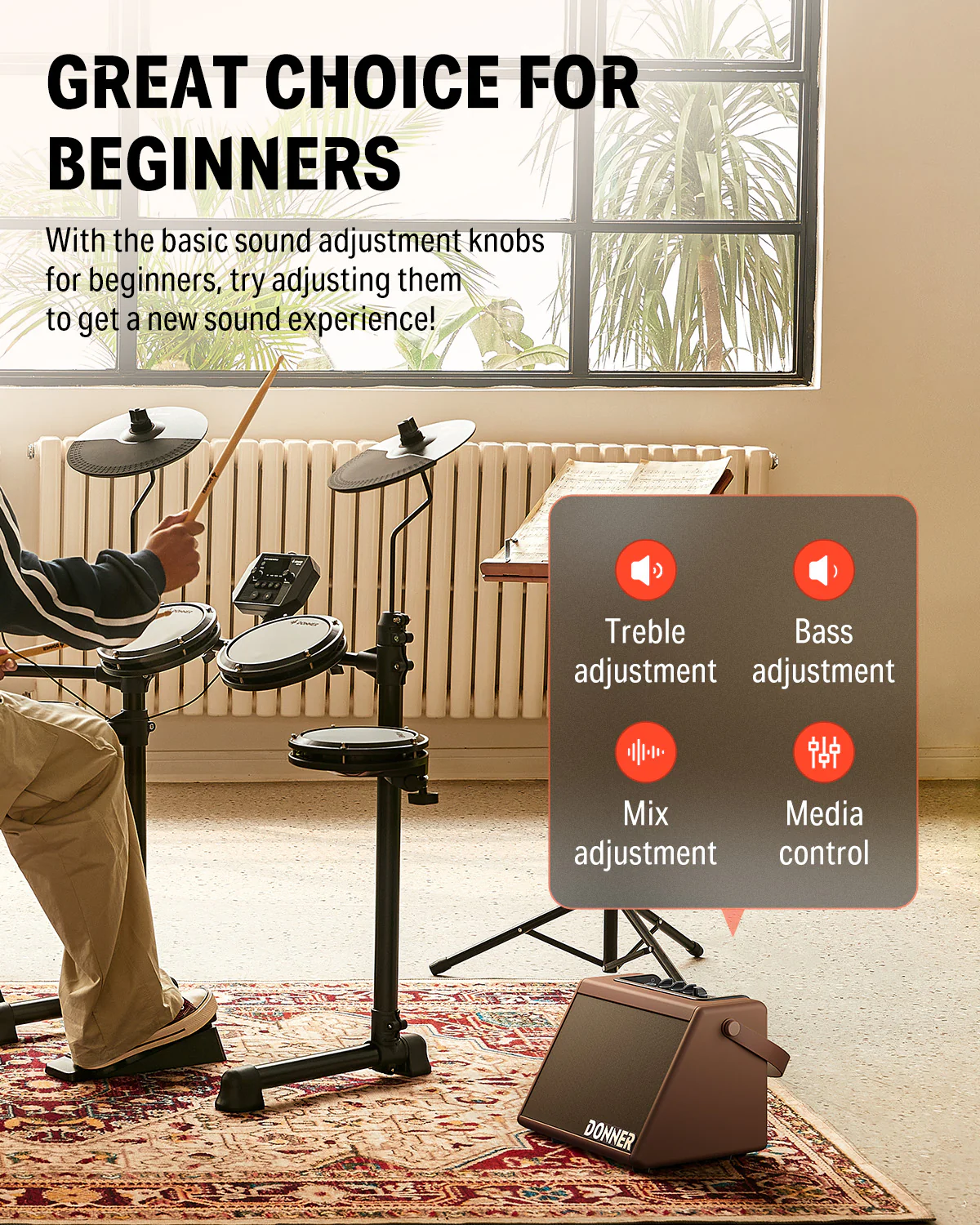 Donner DDA-20 Electric Drum Amplifier - Image 6