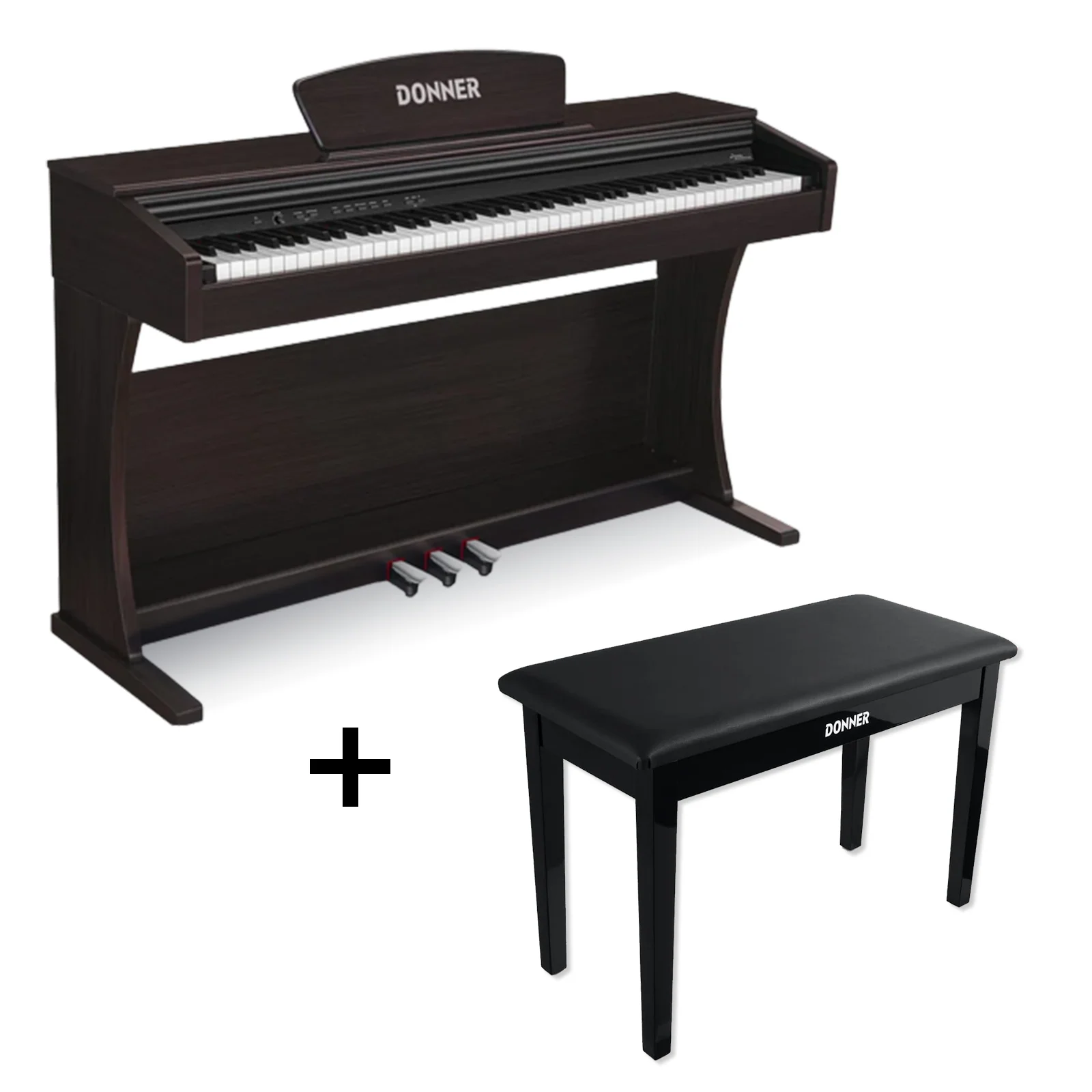 Donner DDP-300 88-Key Graded Hammer-Action Weighted Upright Digital Piano with Bluetooth - Image 13