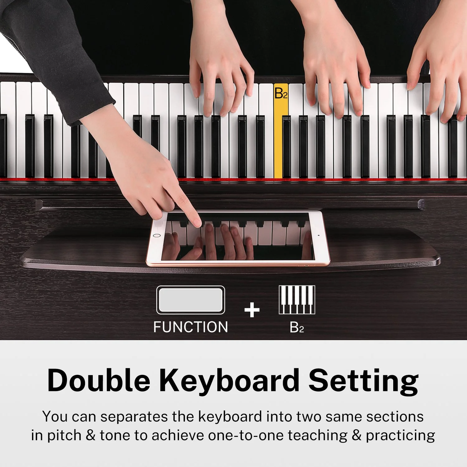 Donner DDP-300 88-Key Graded Hammer-Action Weighted Upright Digital Piano with Bluetooth - Image 8