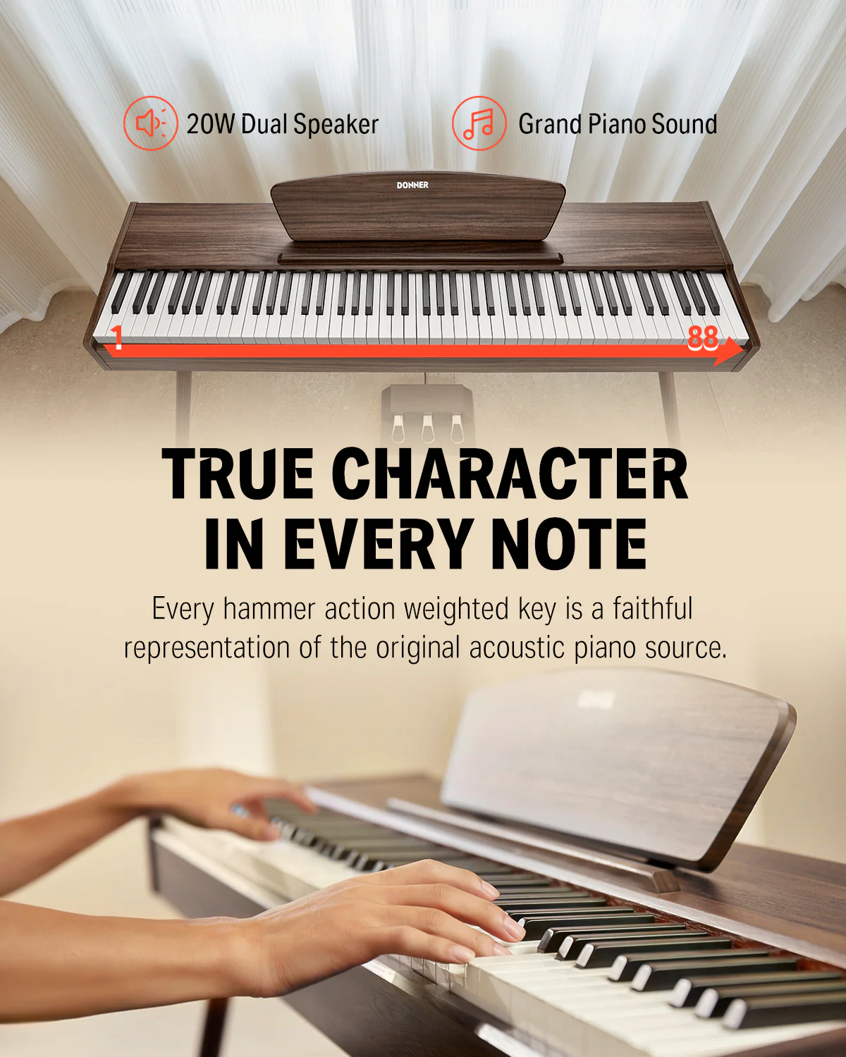 Donner DDP-80 Wooden Digital Piano - Image 25