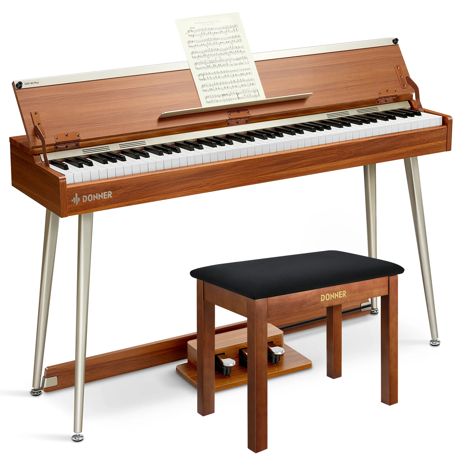 Donner DDP-80 PLUS Digital Piano with Semi-open Cover - Image 5