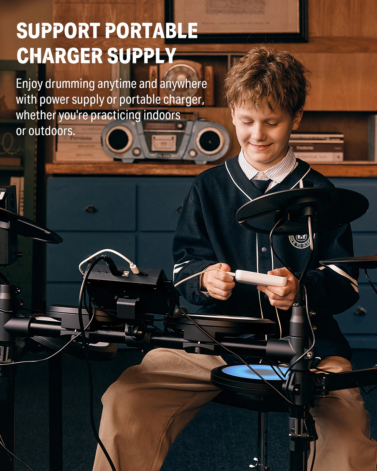 Donner DED-70L Electronic Drum Set with LED Light - Image 12