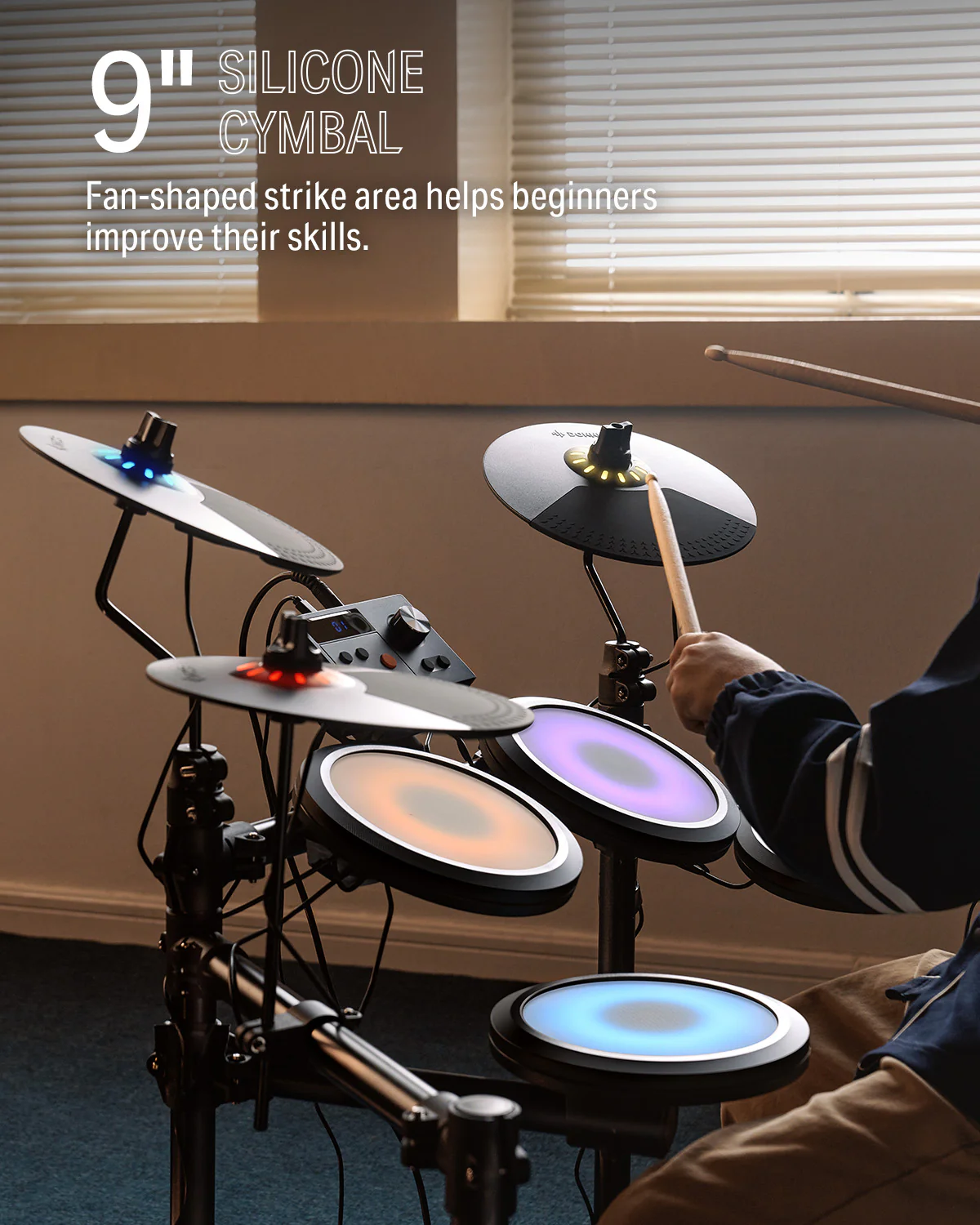 Donner DED-70L Electronic Drum Set with LED Light - Image 6