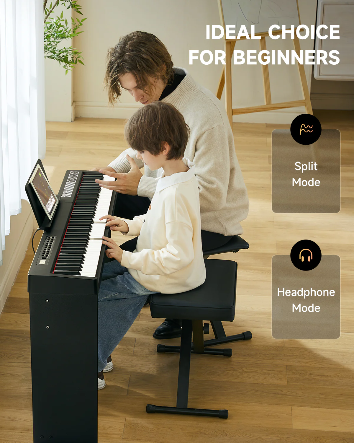 Donner DEP-08 Portable Beginner Digital Piano with Stand - Image 6