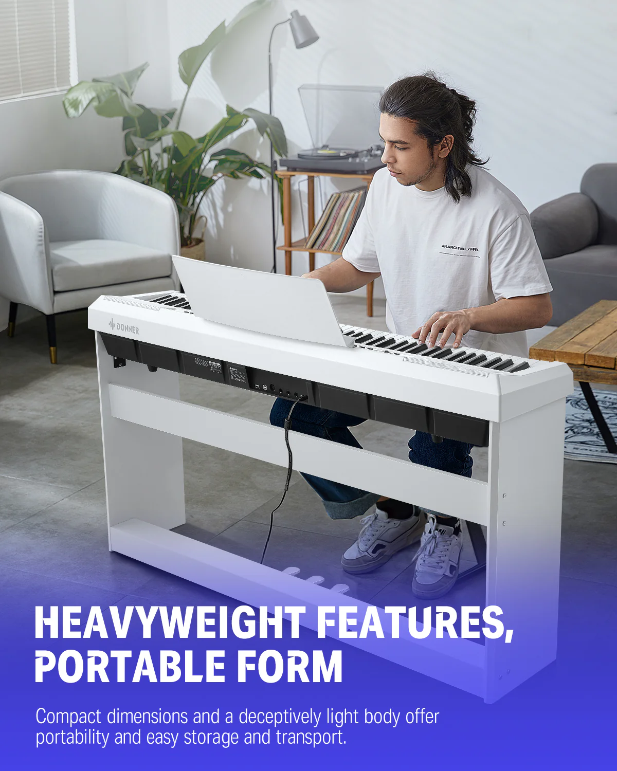 Donner DEP-20 Weighted Digital Piano with Stand - Image 16