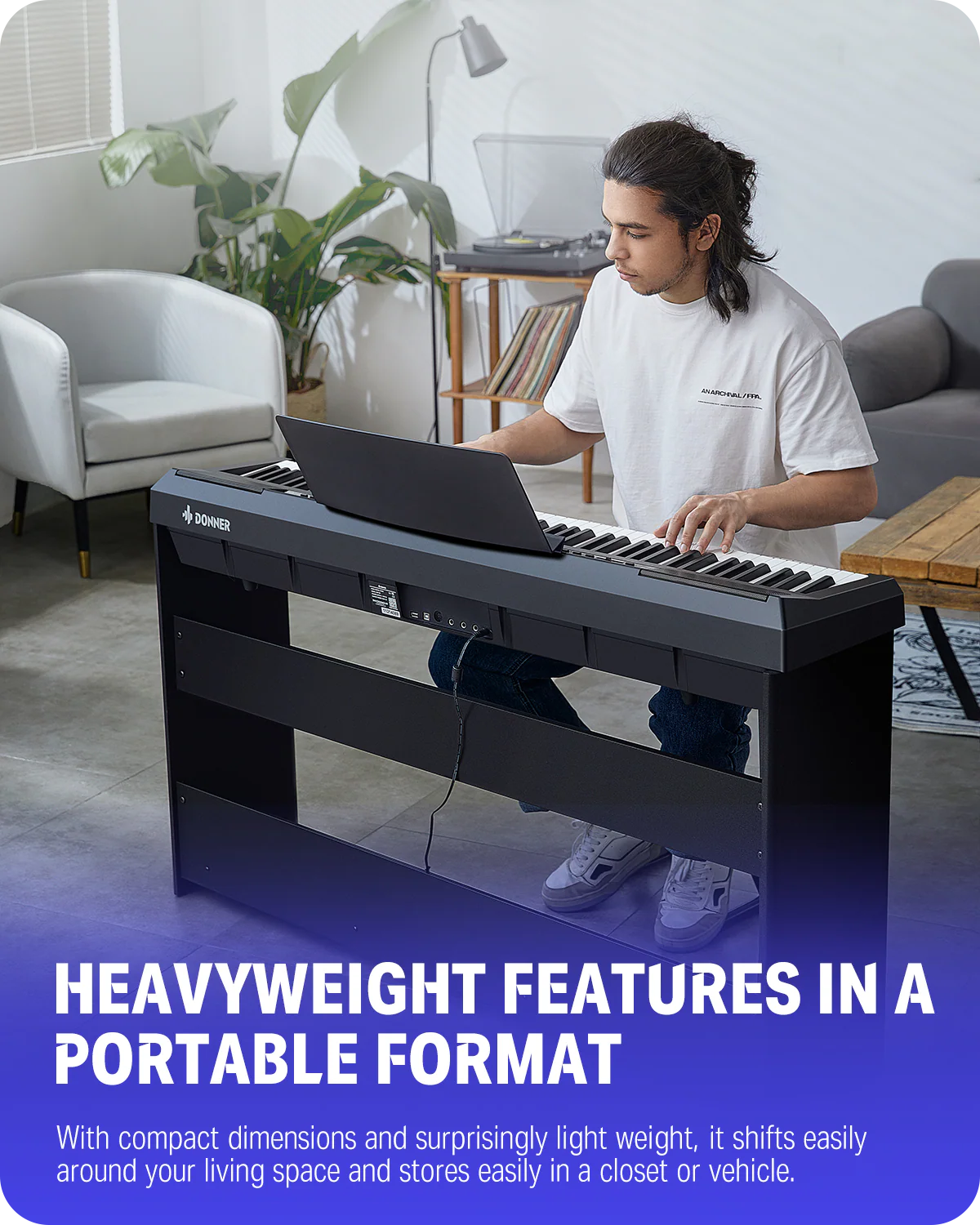 Donner DEP-20 Weighted Digital Piano with Stand - Image 9