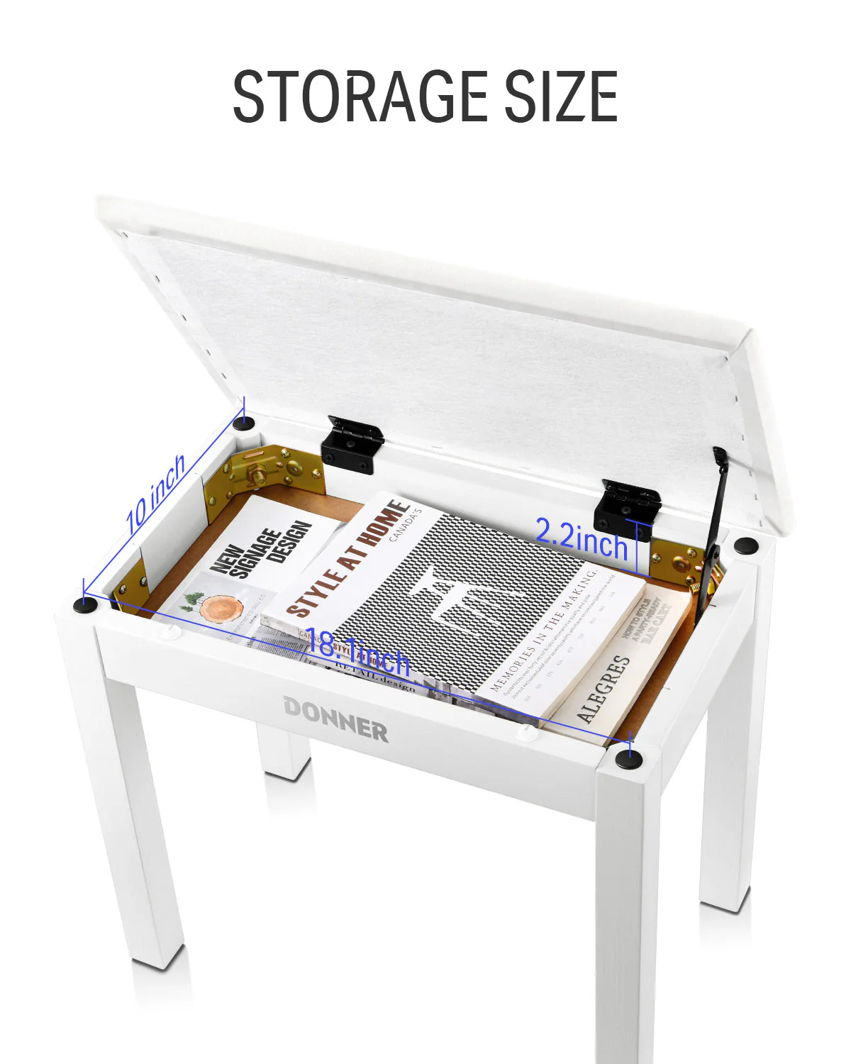 Donner DKB-10 Solid Wood Flip Piano Bench - Image 5