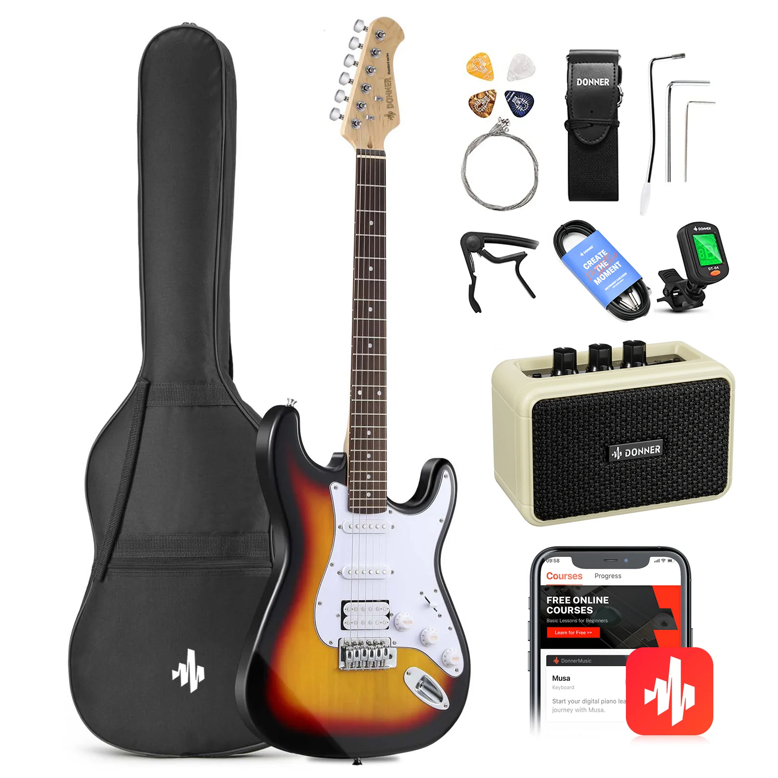 Donner DST-100 HSS Electric Guitar Kit - Image 3