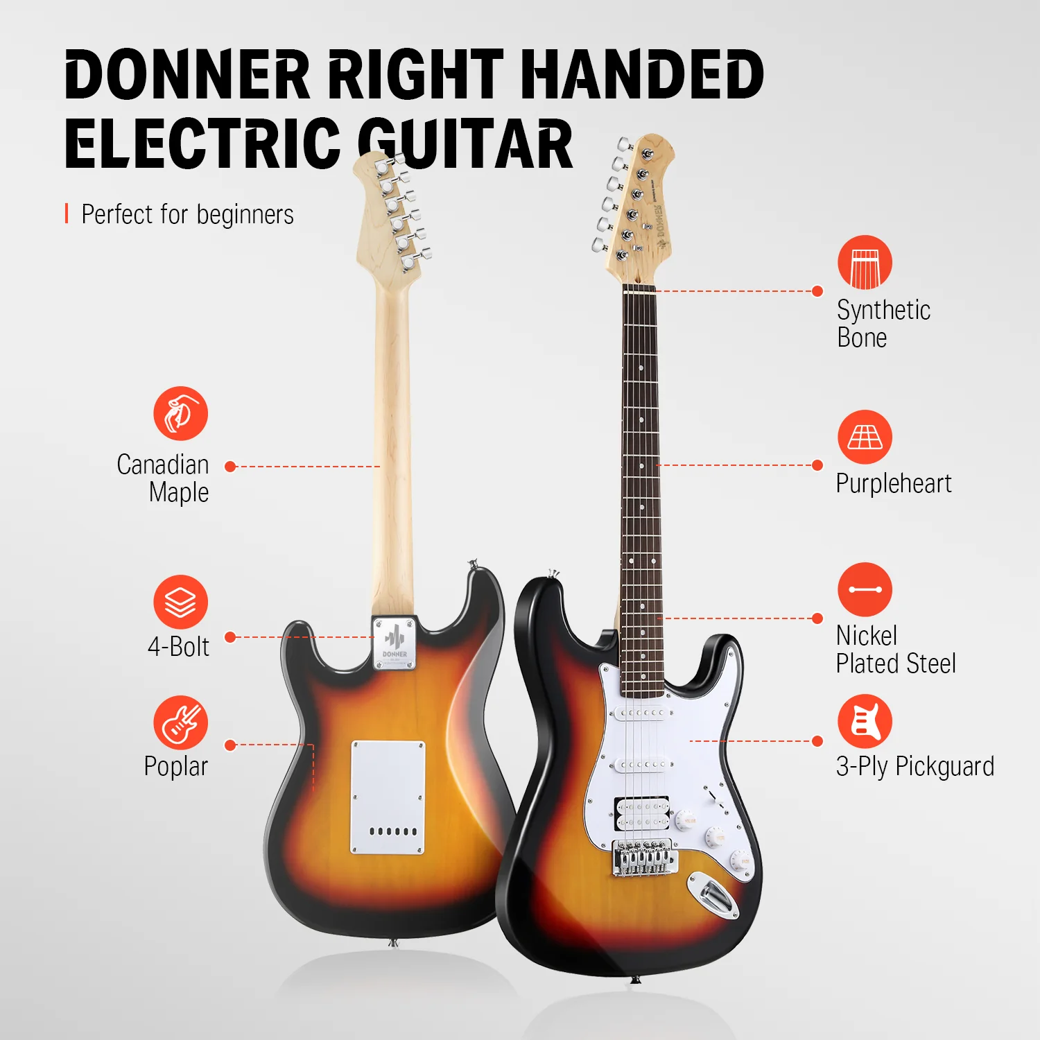 Donner DST-100 HSS Electric Guitar Kit - Image 7