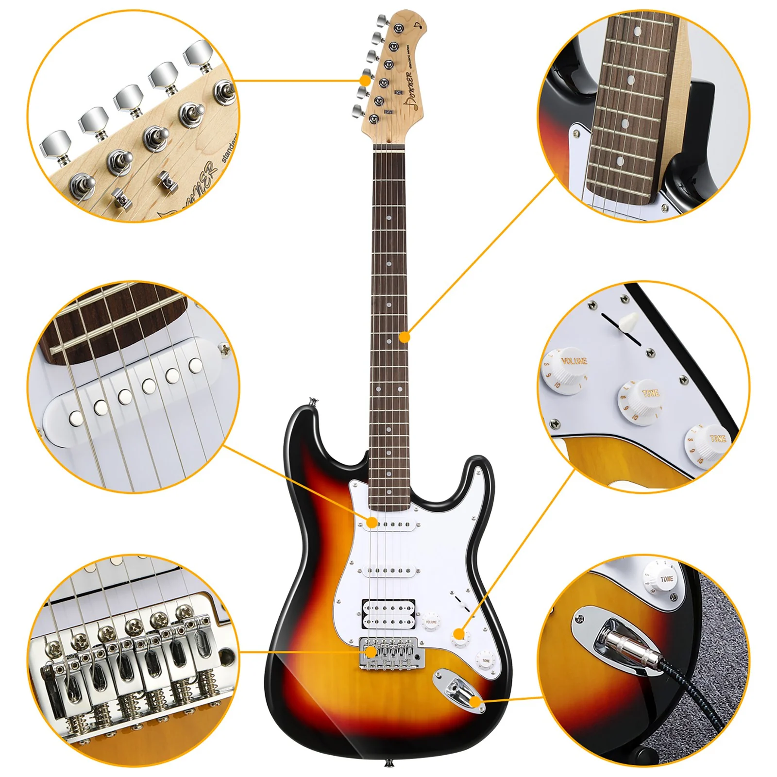 Donner DST-100 HSS Electric Guitar Kit - Image 9