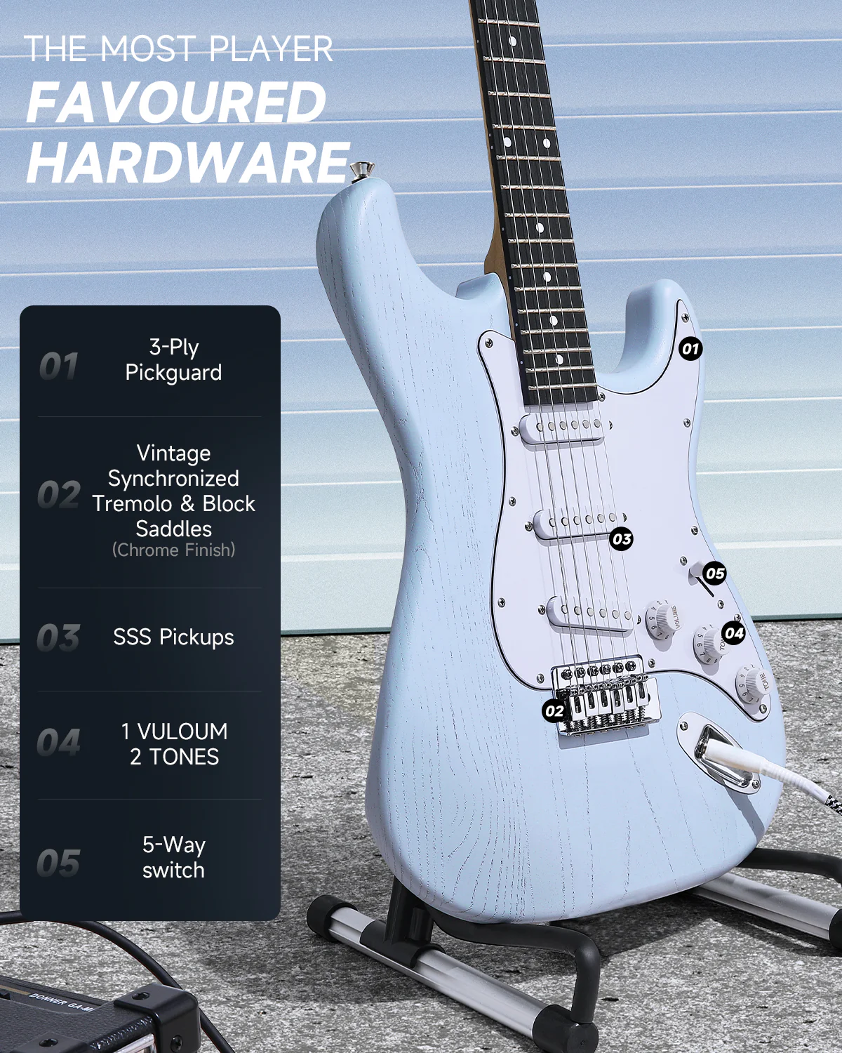 Donner DST-80 Beginner Electric Guitar - Image 16