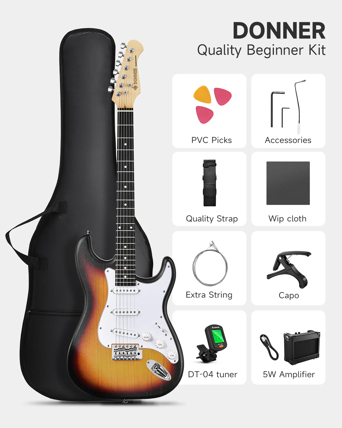 Donner DST-80 Beginner Electric Guitar - Image 4