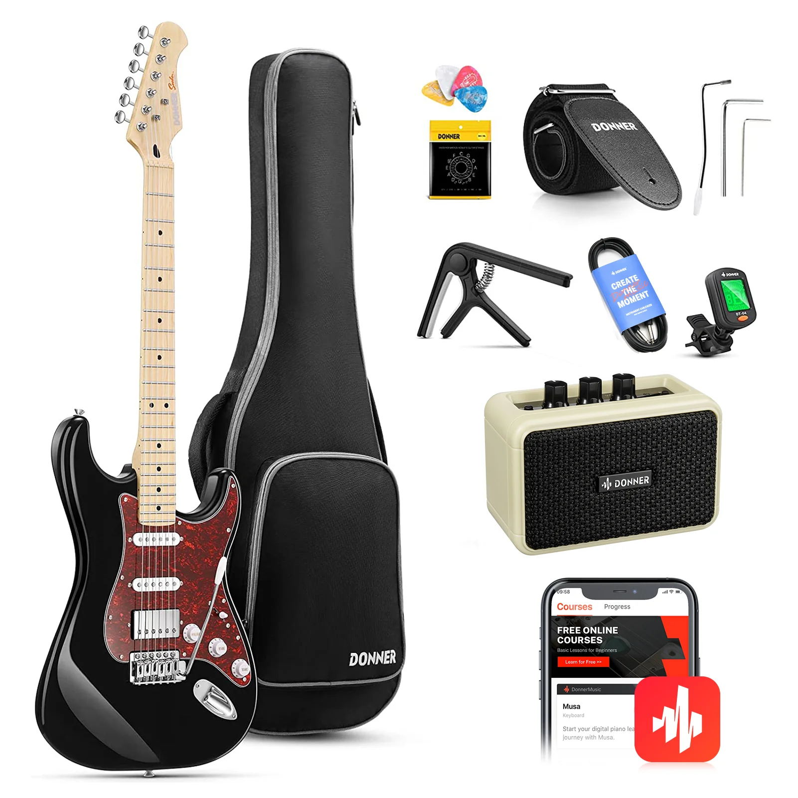 Donner DST-152 HSS with Coil Split Electric Guitar Kit - Image 10