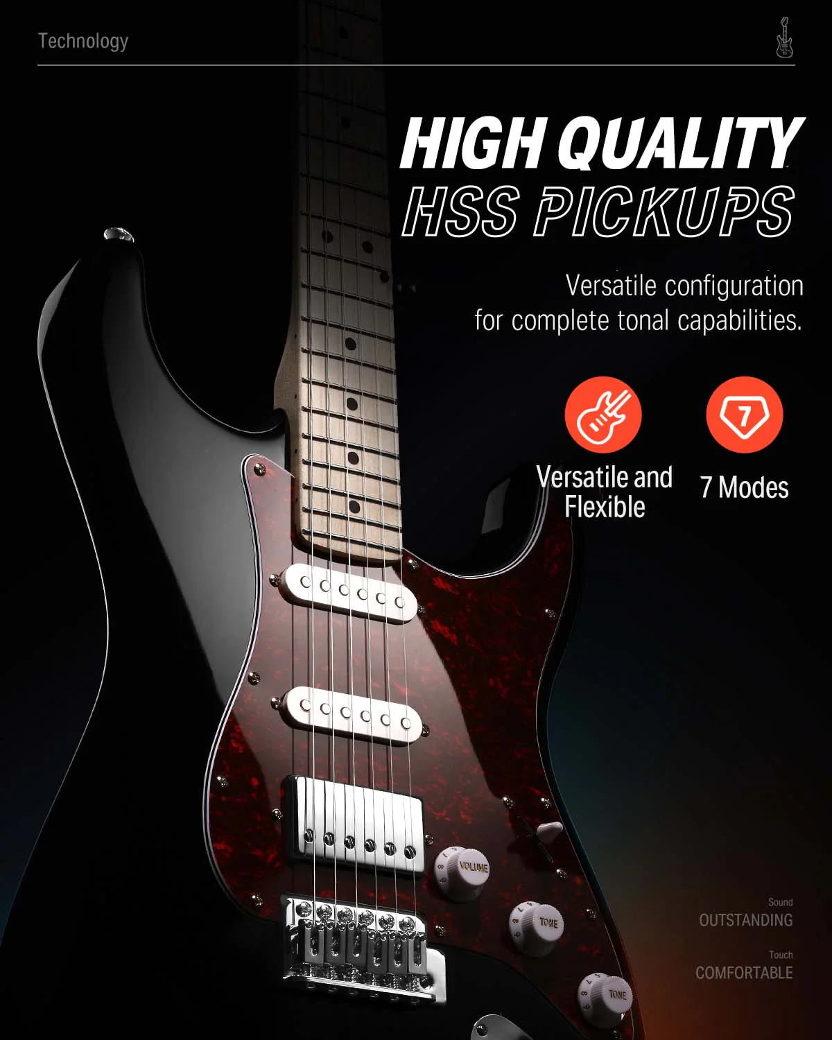 Donner DST-152 HSS with Coil Split Electric Guitar Kit - Image 14