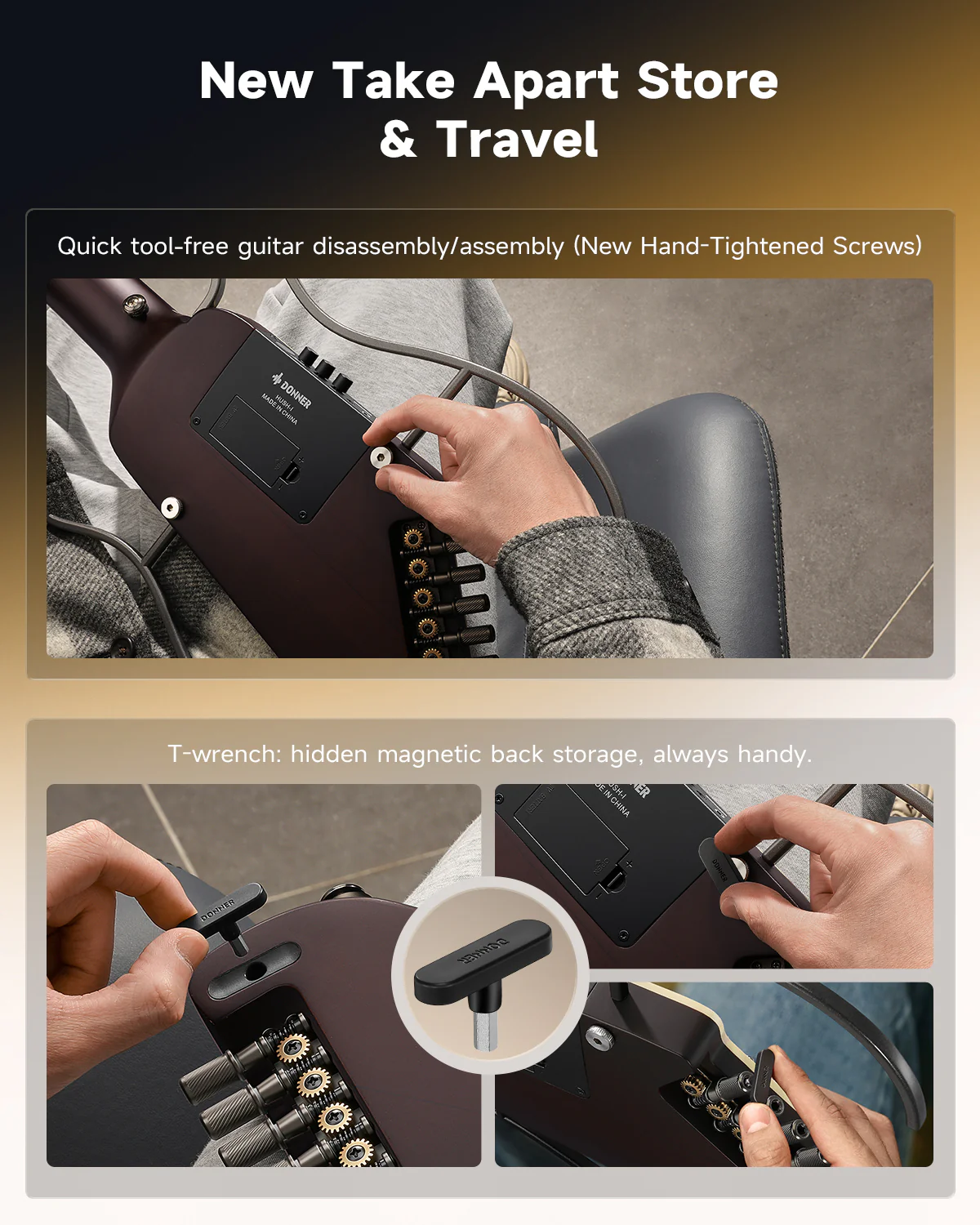 Donner HUSH™ I Acoustic-Electric Travel Guitar - Image 40