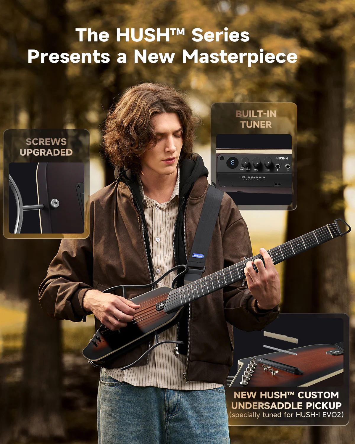 Donner HUSH™ I Acoustic-Electric Travel Guitar - Image 41