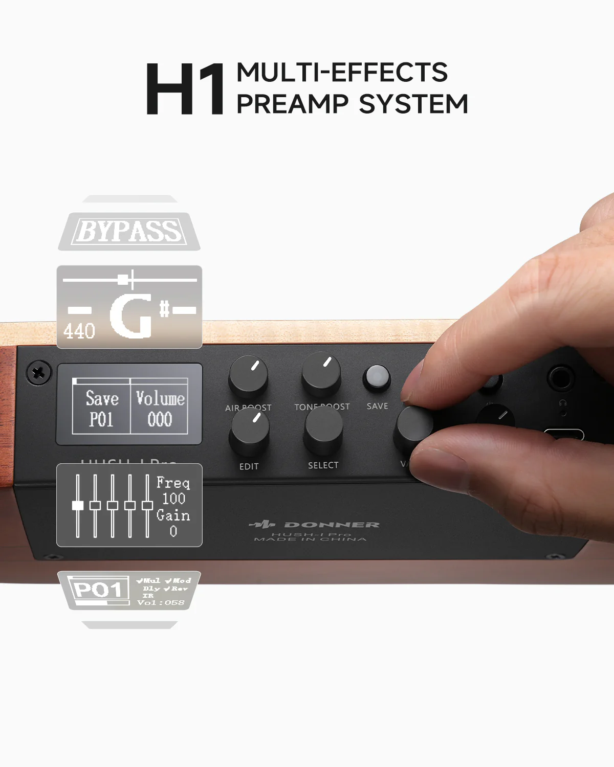 Donner HUSH™ I PRO Acoustic-Electric Travel Guitar - Image 16