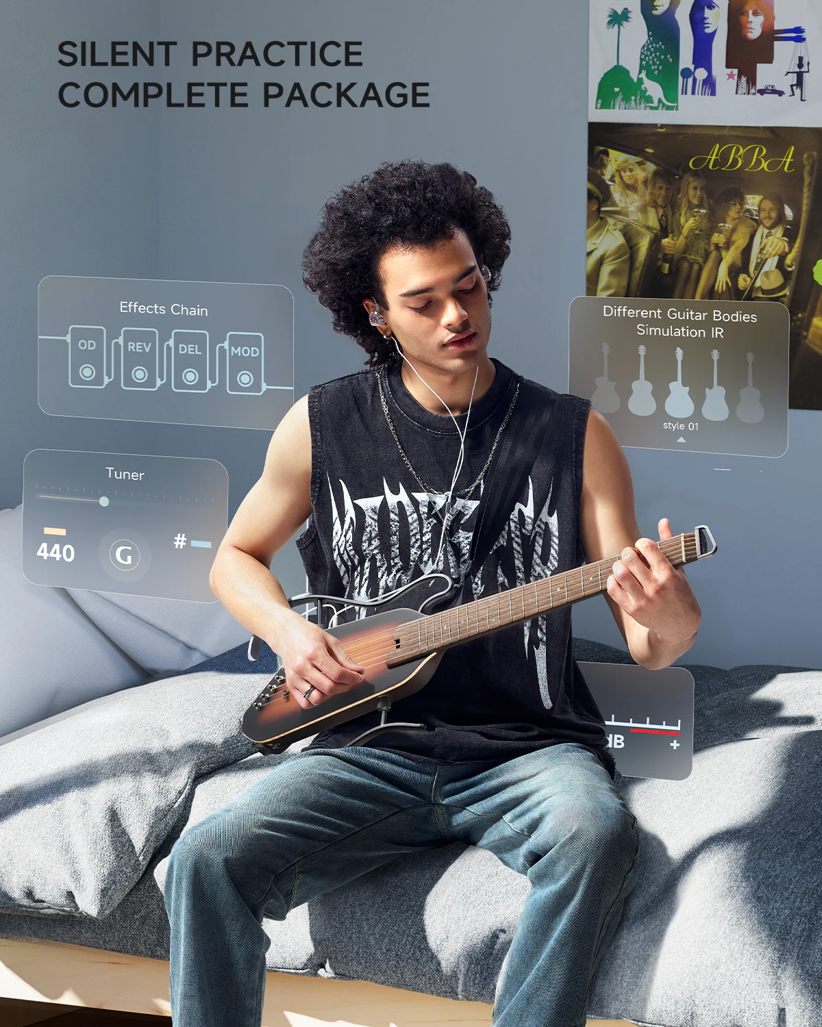 Donner HUSH™ I PRO Acoustic-Electric Travel Guitar - Image 28