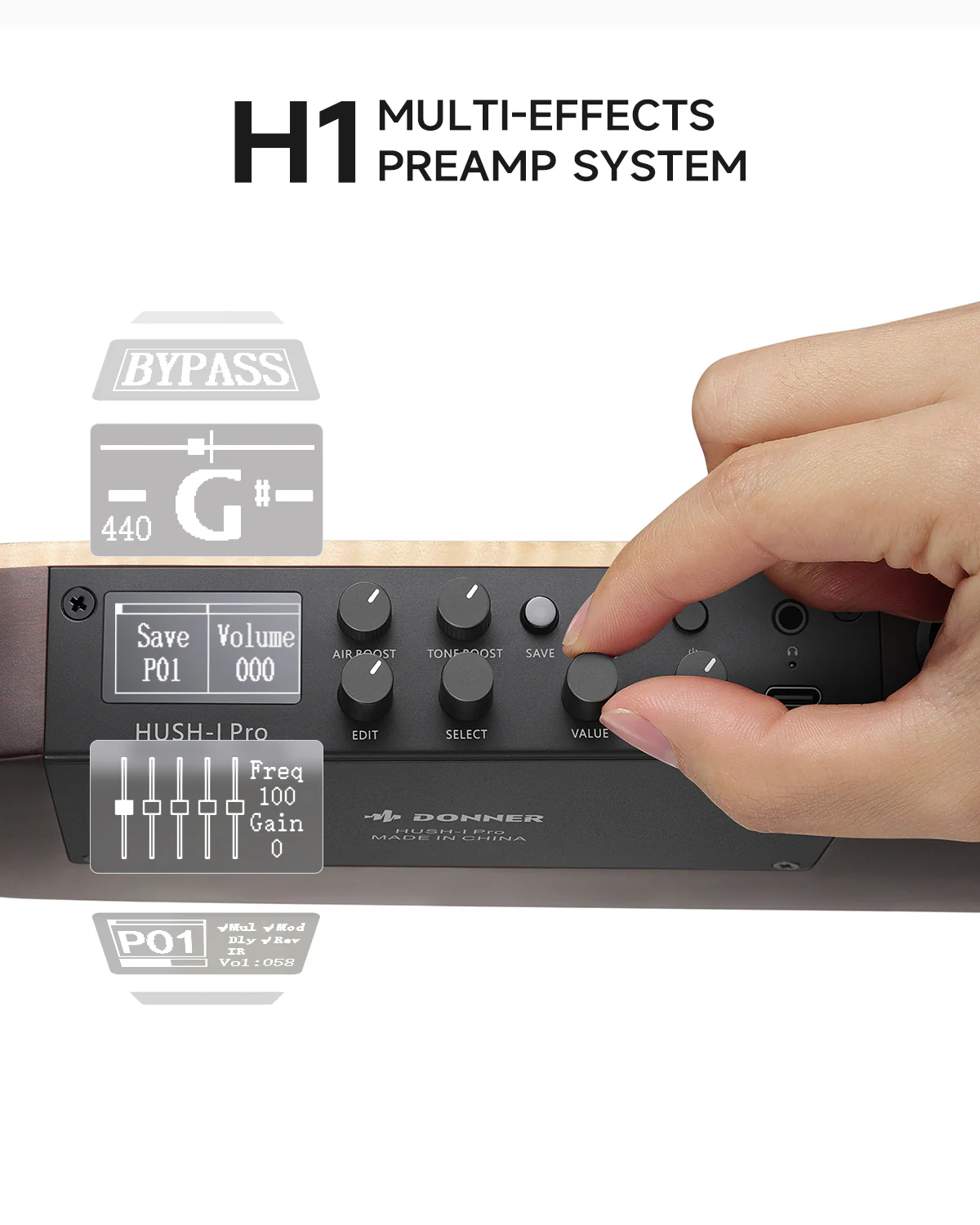 Donner HUSH™ I PRO Acoustic-Electric Travel Guitar - Image 32