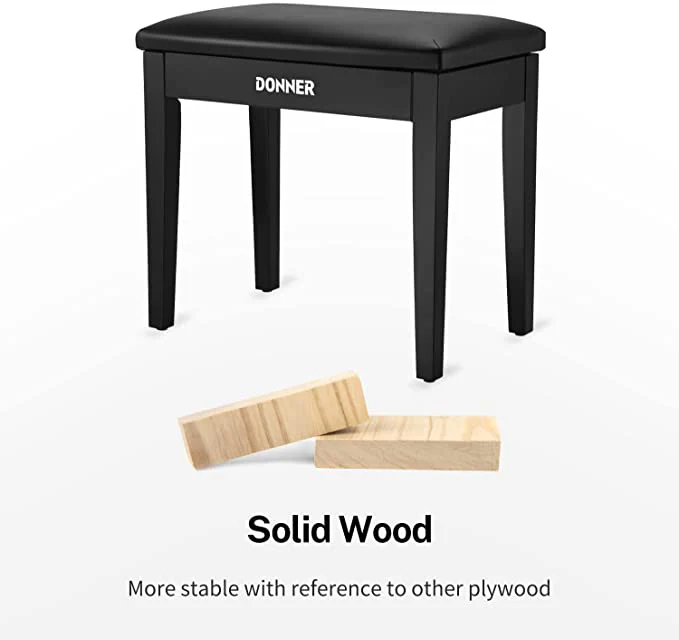 Donner Solid Wood Piano Bench - Image 4