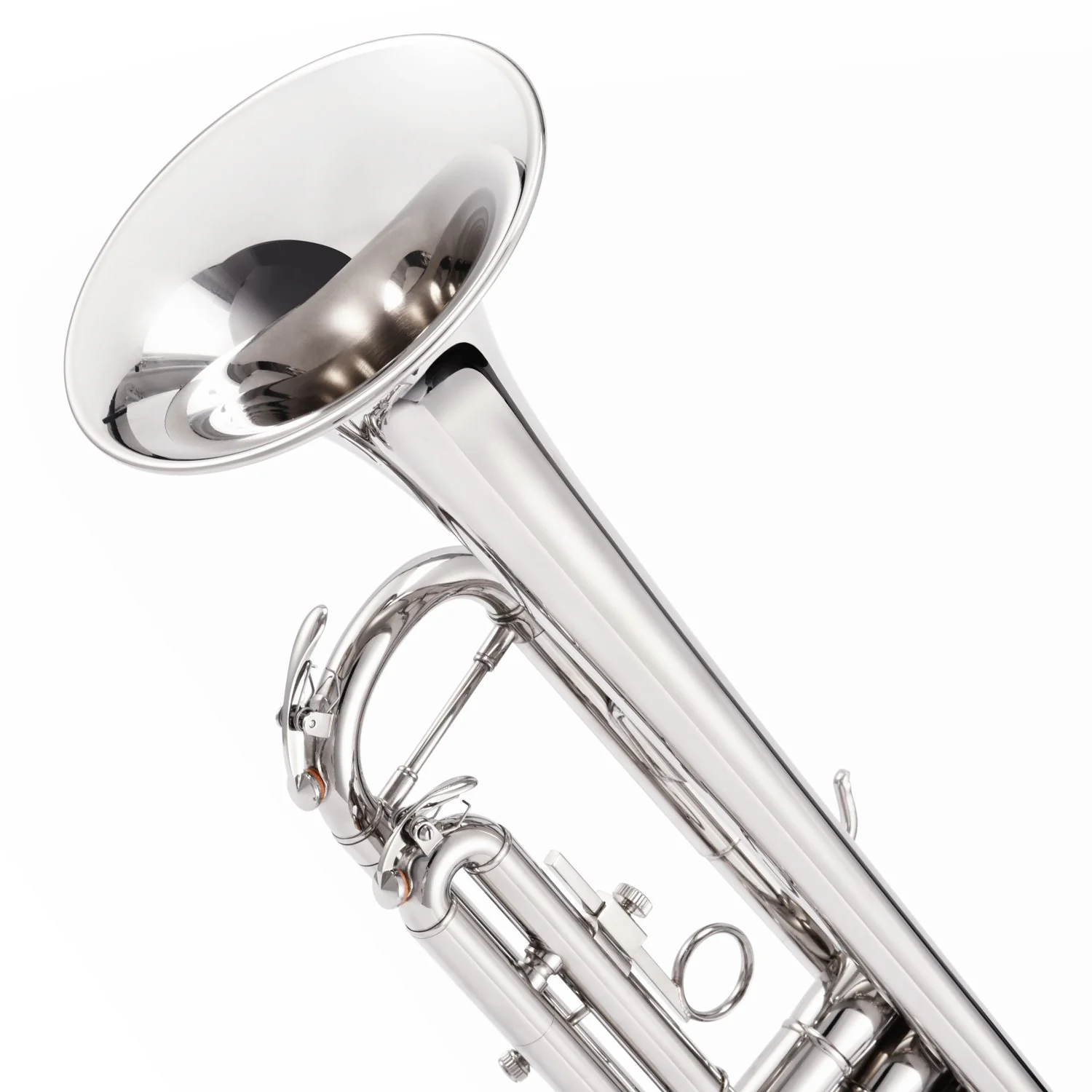 Eastar ETR-380N Trumpet Standard Student Bb Trumpet Set with 7C Mouthpiece,White Gloves,Cloth,Valve Oil,Cleaning Suit,Hard Case,Nickel - Image 3