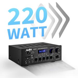 Moukey Bluetooth Power Amplifier System -  w/USB, SD, AUX, MIC in w/Echo, Radio, LED - for Home Theater Entertainment via RCA - Image 7