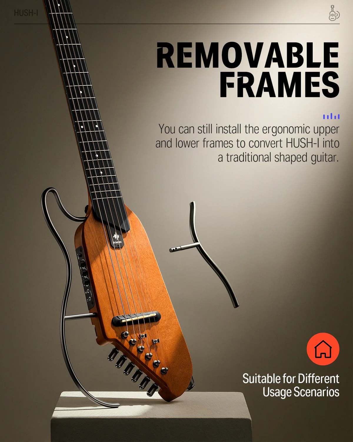 Donner HUSH™ I Acoustic-Electric Travel Guitar - Image 8