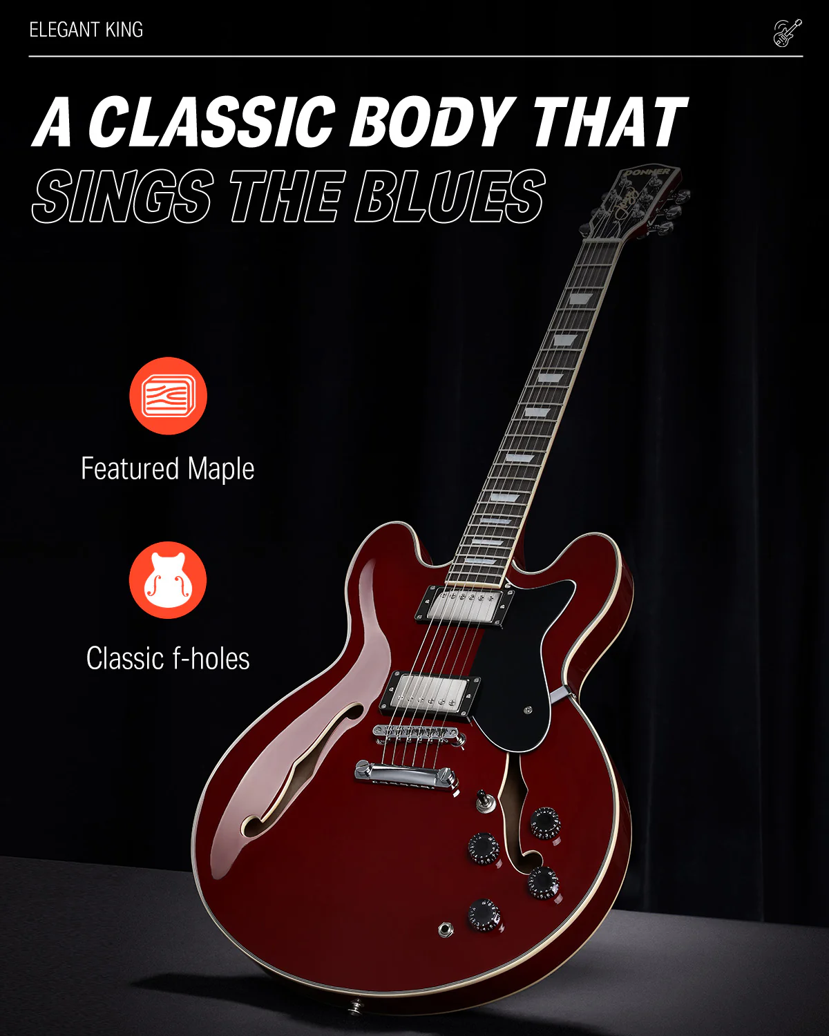 Donner DJP-1000 Electric Jazz Guitar - Image 6