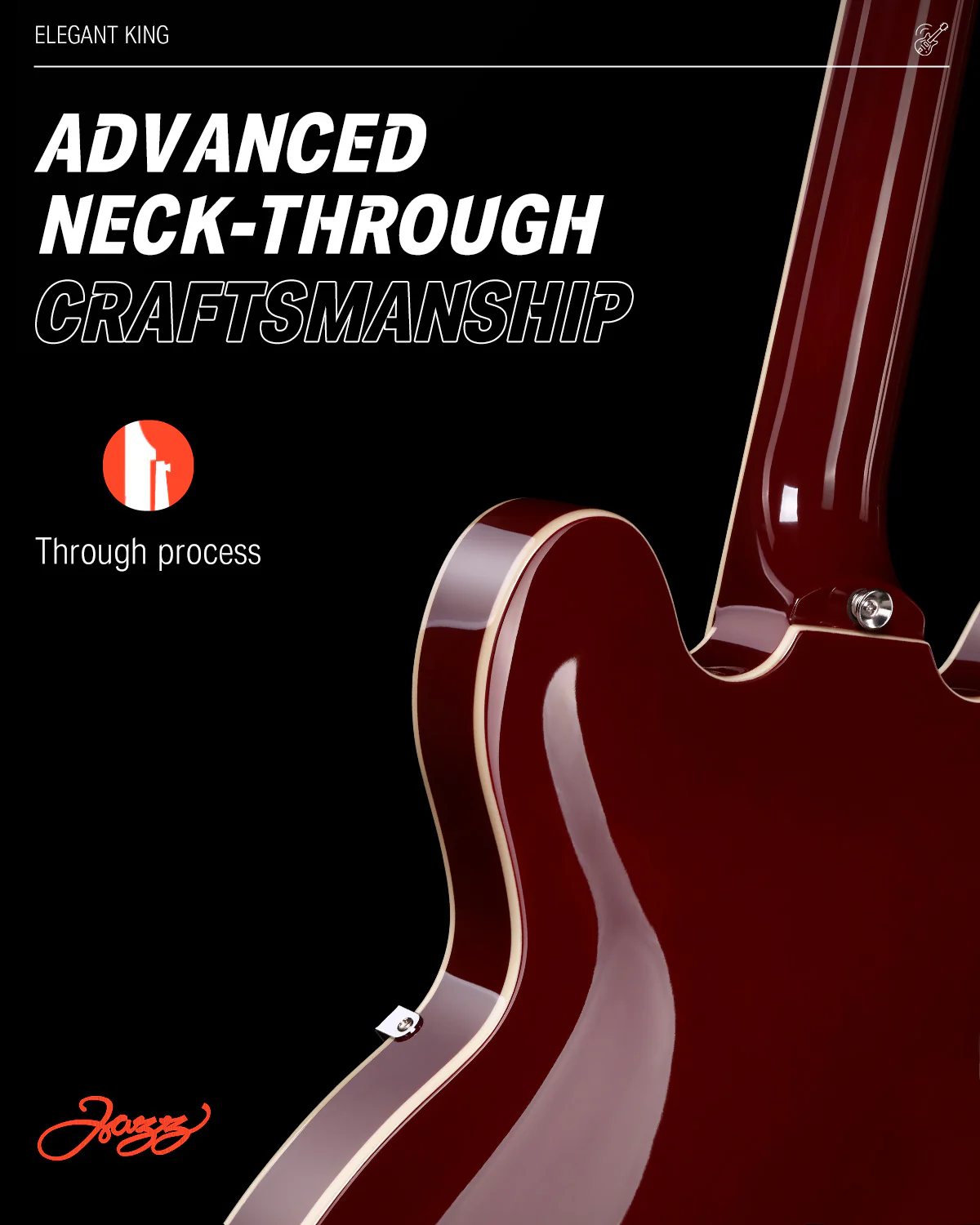 Donner DJP-1000 Electric Jazz Guitar - Image 7